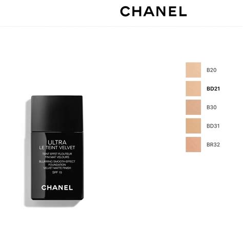 chanel ultra le teint velvet bd21|chanel le teint ultra shades.